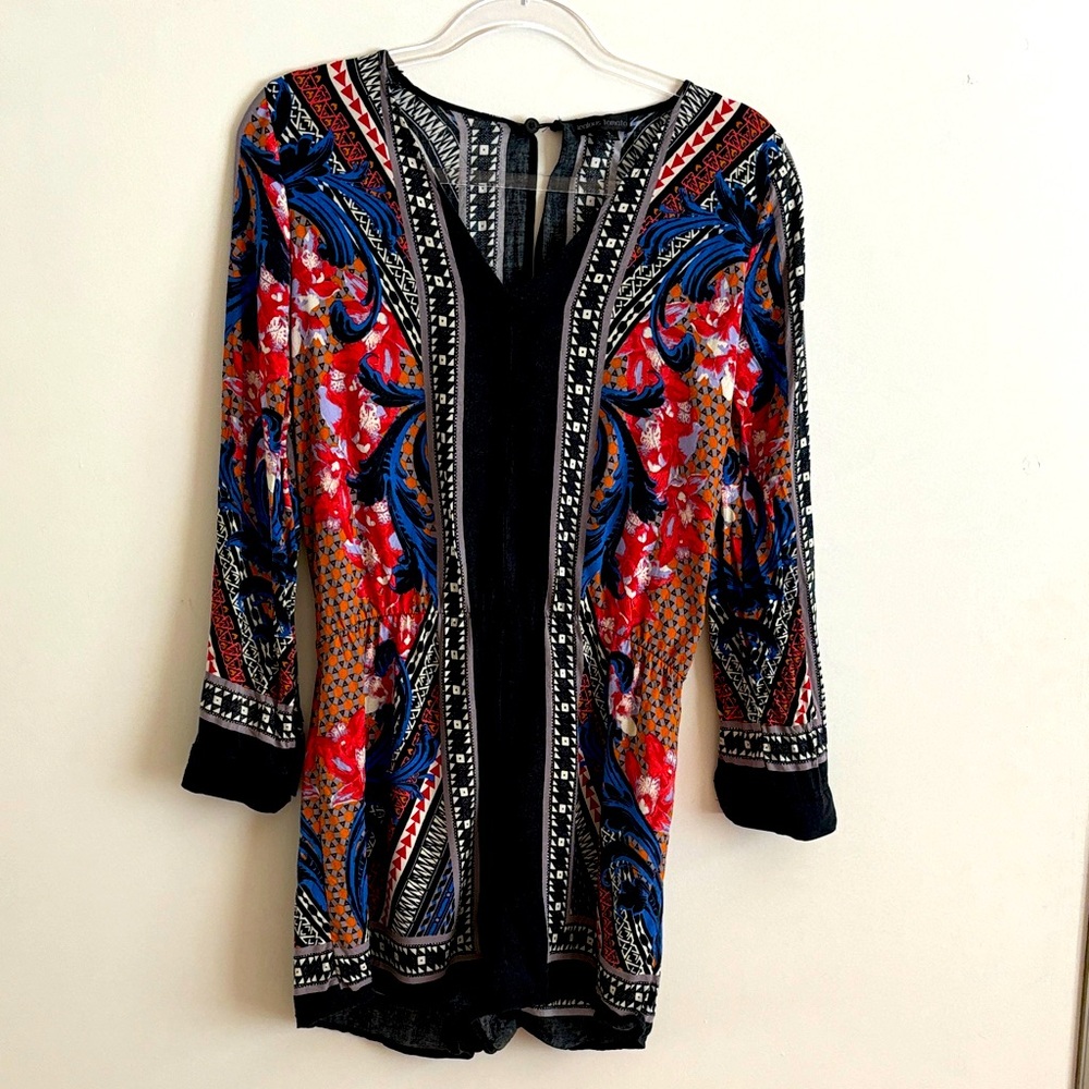 Jealous Tomato - Colorful Patterned V-Neck Romper
